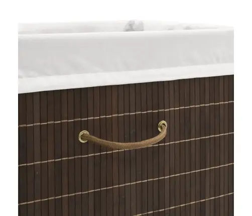 Veļas Grozs, Taisnstūra Forma, Tumši Brūns Bambuss Vidaxl