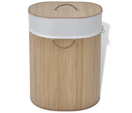 Veļas Grozs, Ovāls, Dabīgas Krāsas Bambuss Vidaxl