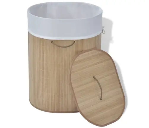 Veļas Grozs, Ovāls, Dabīgas Krāsas Bambuss Vidaxl