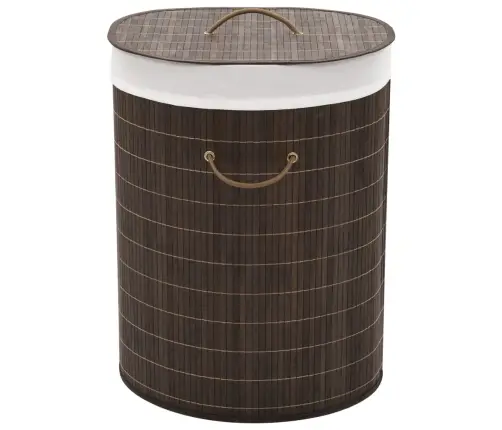 Veļas Grozs, Ovāla Forma, Tumši Brūns Bambuss Vidaxl