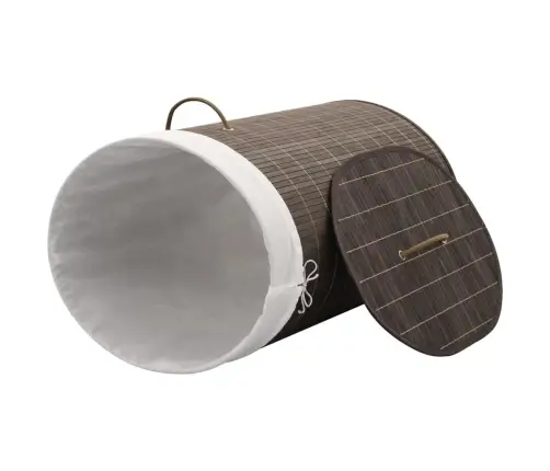 Veļas Grozs, Ovāla Forma, Tumši Brūns Bambuss Vidaxl