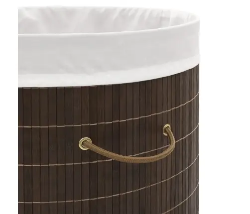 Veļas Grozs, Ovāla Forma, Tumši Brūns Bambuss Vidaxl