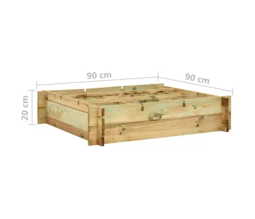 Augstā Puķu Kaste, 90X90X20 Cm, Impregnēts Koks Vidaxl