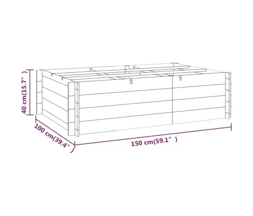 Augstā Puķu Kaste, 150X100X40 Cm, Impregnēts Koks Vidaxl