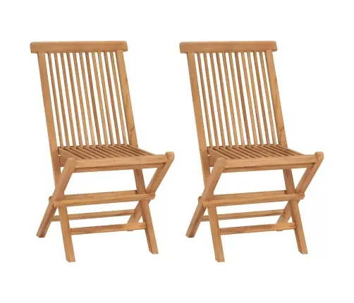 Saliekami Dārza Krēsli, 2 Gab., Masīvs Tīkkoks Vidaxl