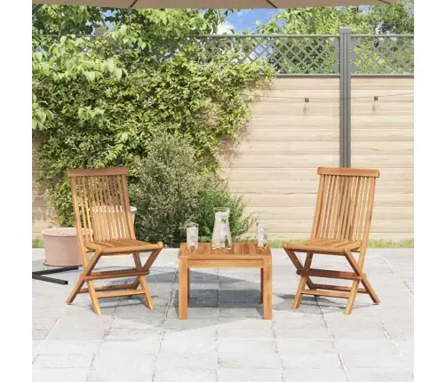 Saliekami Dārza Krēsli, 2 Gab., Masīvs Tīkkoks Vidaxl