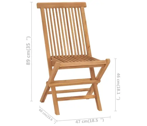 Saliekami Dārza Krēsli, 2 Gab., Masīvs Tīkkoks Vidaxl