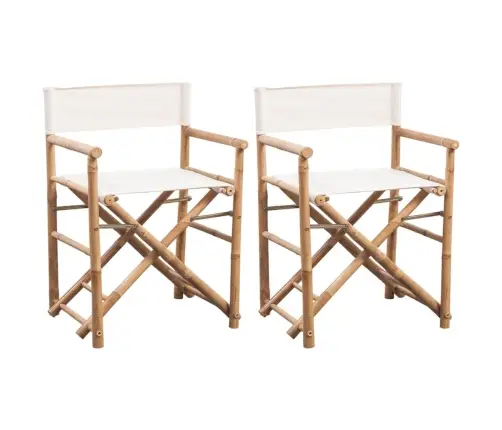 Kokkupandavad Režissööritoolid, 2 Tk, Bambusest Ja Purjeriidest