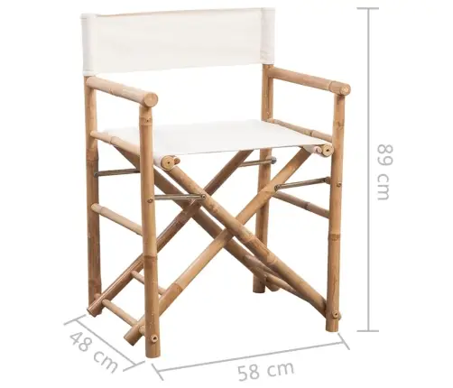 Kokkupandavad Režissööritoolid, 2 Tk, Bambusest Ja Purjeriidest
