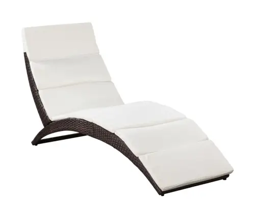 Saliekams Sauļošanās Zvilnis Ar Matraci, Brūna Pe Rotangpalma Vidaxl