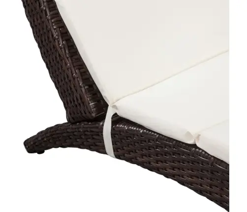 Saliekams Sauļošanās Zvilnis Ar Matraci, Brūna Pe Rotangpalma Vidaxl