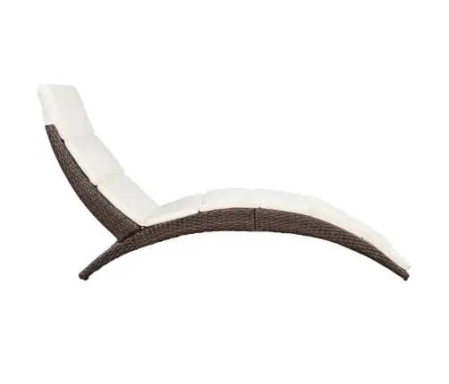 Saliekams Sauļošanās Zvilnis Ar Matraci, Brūna Pe Rotangpalma Vidaxl