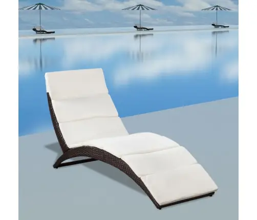 Saliekams Sauļošanās Zvilnis Ar Matraci, Brūna Pe Rotangpalma Vidaxl