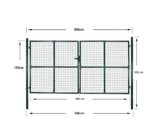 Dubultie Dārza Vārti, Tērauds Ar Pulvekrāsas Pārklājumu Vidaxl