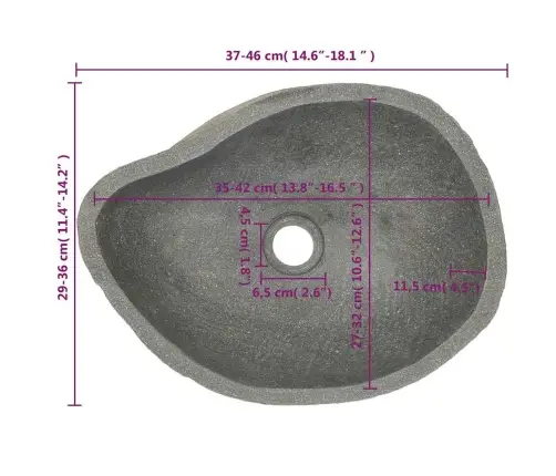 Kivist Valamu, Ovaalne (37-46)X(29-36) Cm