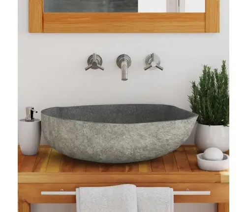 Izlietne, Upes Akmens, Ovāla, (45-53)X(34-41) Cm   Vidaxl