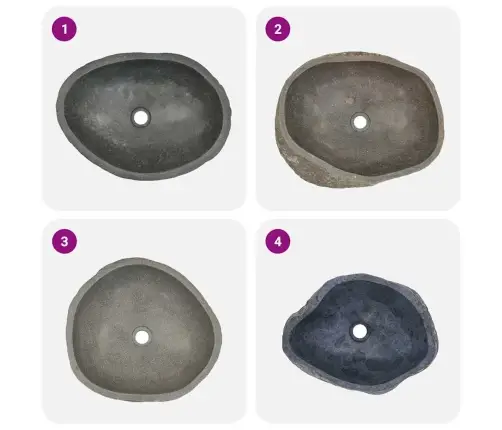 Izlietne, Upes Akmens, Ovāla, (45-53)X(34-41) Cm   Vidaxl