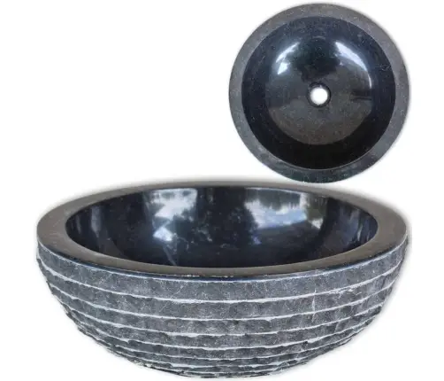 Izlietne, 40 Cm, Melns Marmors Vidaxl