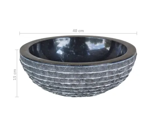 Izlietne, 40 Cm, Melns Marmors Vidaxl