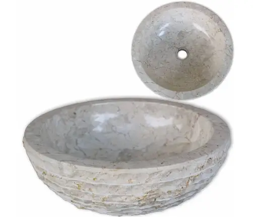 Krēmkrāsas Marmora Izlietne, 40 Cm Vidaxl