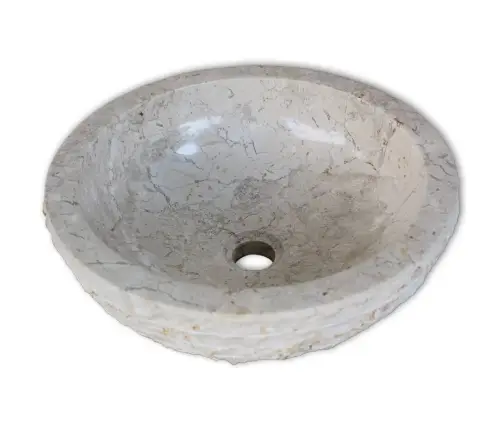 Krēmkrāsas Marmora Izlietne, 40 Cm Vidaxl