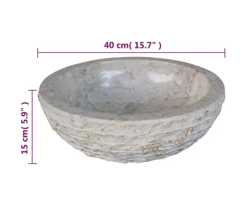 Krēmkrāsas Marmora Izlietne, 40 Cm Vidaxl