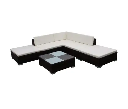 6-Daļīgs Dārza Atpūtas Mēbeļu Komplekts, Brūna Pe Rotangpalma Vidaxl