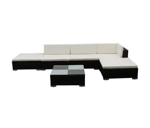 6-Daļīgs Dārza Atpūtas Mēbeļu Komplekts, Brūna Pe Rotangpalma Vidaxl