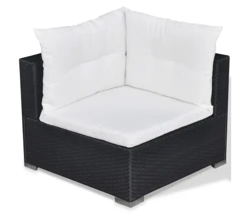 Sodo Komplektas Su Pagalvėlėmis, 5 Dalių, Juodas, Poliratanas