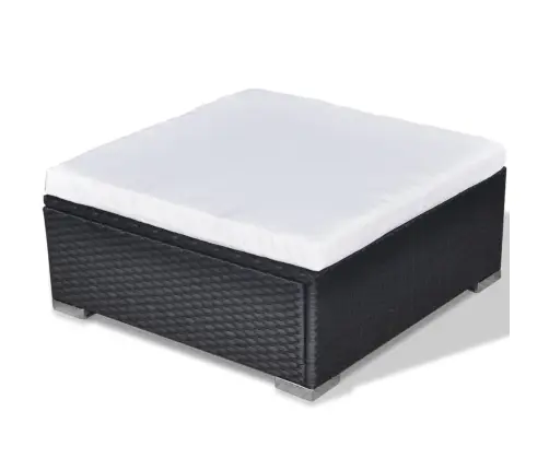 6-Osaline Aiamööblikomplekt Patjadega, Polürotang, Must