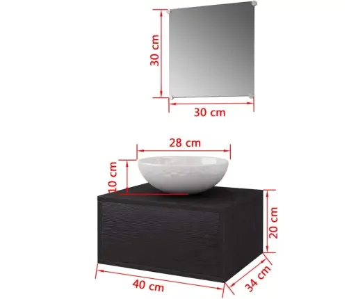 Vannas Istabas Mēbeļu Un Izlietņu Komplekts, 3. Gab., Melns Vidaxl