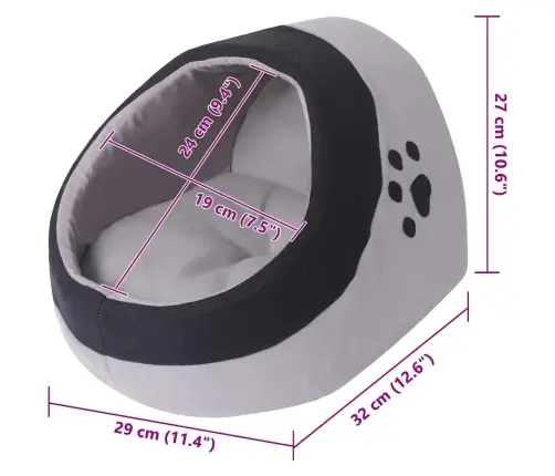 Kaķu Gulta, Pelēka Ar Melnu, M Vidaxl