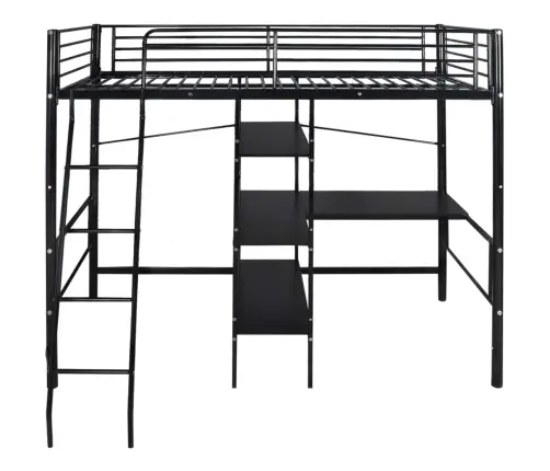 Voodi Madratsiga Must 200 X 90 Cm Metall