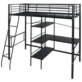 Voodi Madratsiga Must 200 X 90 Cm Metall