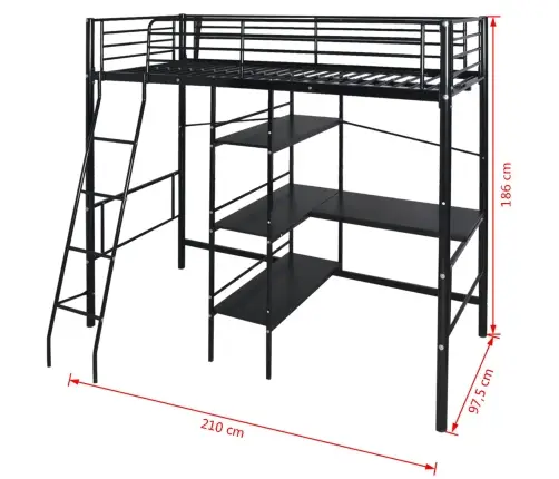 Gulta Ar Matraci Melna 200 X 90 Cm Metāls Vidaxl