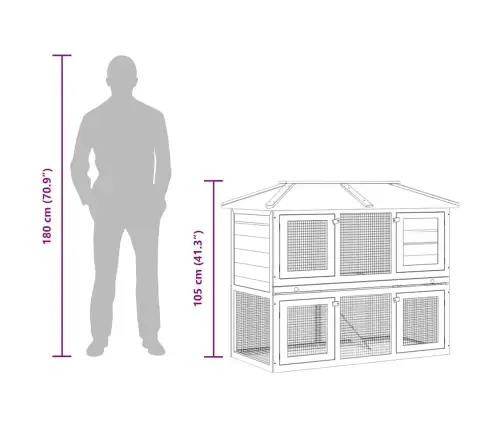 Dzīvnieku / Trušu Būda Ar Dubulto Grīdu, Koks   Vidaxl