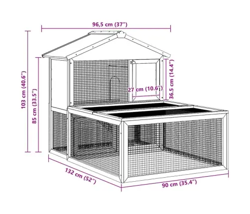 Āra Dzīvnieku / Trušu Būda, Koks   Vidaxl