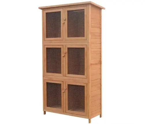 Dzīvnieku, Trušu Būris Ar 6 Istabām, Koks   Vidaxl Dzīvnieku, Trušu Būris Ar 6 Istabām, Koks   Vidaxl