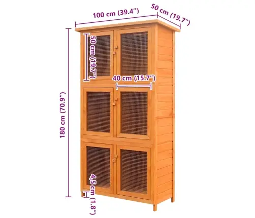 Dzīvnieku, Trušu Būris Ar 6 Istabām, Koks   Vidaxl Dzīvnieku, Trušu Būris Ar 6 Istabām, Koks   Vidaxl