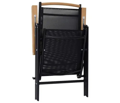 Saliekami Dārza Krēsli, 2 Gab., Alumīnijs Un Tekstilēns, Melni Vidaxl