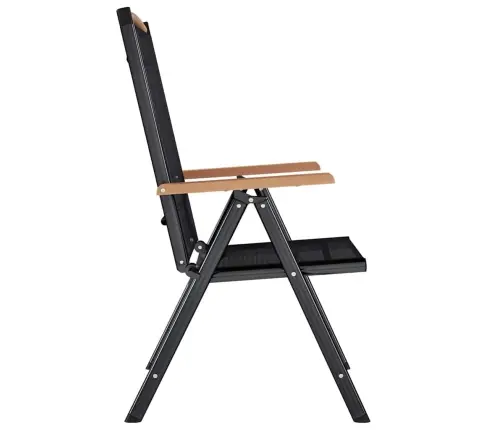 Kokkupandavad Aiatoolid 4 Tk Alumiinium Ja Textilene, Must