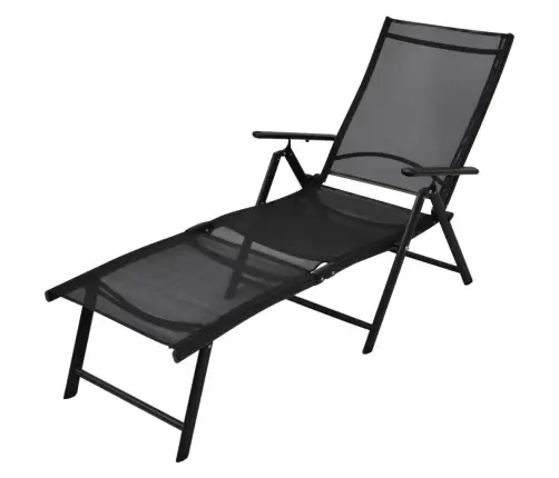 Sulankstomas Saulės Gultas, Aliuminis, Juodas