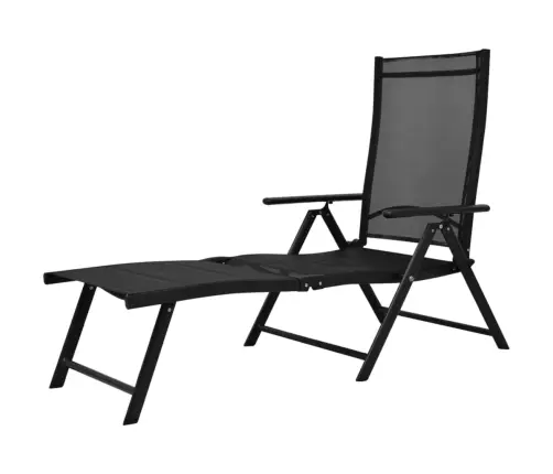 Sulankstomas Saulės Gultas, Aliuminis, Juodas