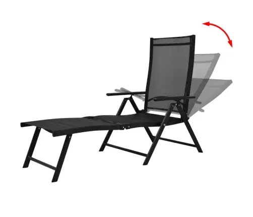 Sulankstomas Saulės Gultas, Aliuminis, Juodas