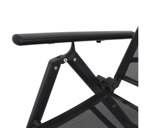 Sulankstomas Saulės Gultas, Aliuminis, Juodas