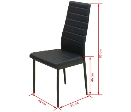 Penkių Dalių, Valgomojo Stalo Ir Kėdžių Komplektas, Juodas