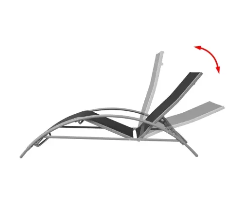 Sauļošanās Zvilnis, Alumīnijs, Melns Vidaxl