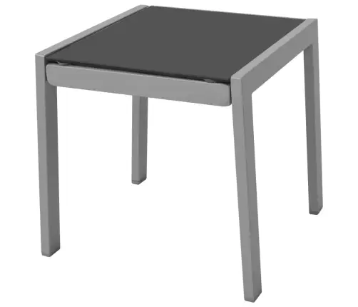 Sauļošanās Zviļņi Ar Galdiņu, Alumīnijs, Melni Vidaxl