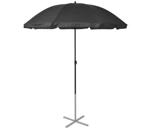 Sauļošanās Zviļņi Ar Saulessargu, Alumīnijs, Melni Vidaxl