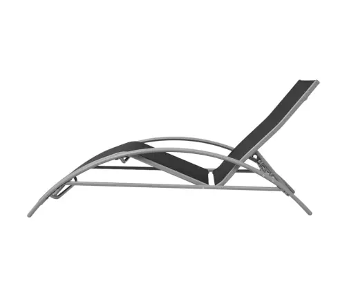 Sauļošanās Zviļņi Ar Saulessargu, Alumīnijs, Melni Vidaxl